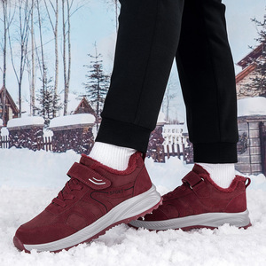 Chaussures de marche pour femmes en daim synthétique pour l'hiver, avec doublure chaude, semelle extérieure en caoutchouc, semelle intermédiaire en EVA, confortables, antidérapantes, semelle souple, chaussures décontractées - Product Image 4