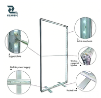 Présentoir classique pour salon professionnel, en alliage d'aluminium léger, avec tissu tendu pour affiche, rétroéclairage LED, durable, portable, installation rapide, pliable