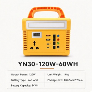 Station d'alimentation portable YN30 120W 60Wh, générateur solaire au plomb-acide avec prise AC, USB, DC - Product Image 1