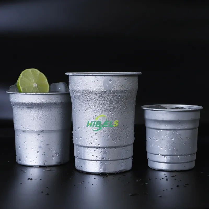 Aangepaste Kleur Promotionele Partij Aluminium Drinkbeker Bier Wegwerp Aluminium Recyclebare Beker Voor Comping