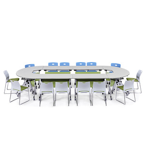 Starlight Folding Conference Table T001 Sector Mobile Fan Shaped Splicing For Commercial Venues - Product Image 3