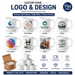 Taza de Cerámica AAA de 11 oz al <span class=keywords><strong>por</strong></span> Mayor, Taza Blanca AAA <span class=keywords><strong>para</strong></span> Sublimación de 11 oz, Dimensiones Personalizadas <span class=keywords><strong>para</strong></span> Taza de Sublimación - Product Image 4
