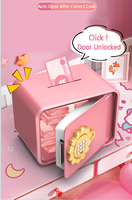 Zhenyou Home Kleiner Stahltresor für Kinder, Rosa, Wasserdicht, Feuerfest, Elektronisches Codeschloss, Sicherheitsschrank, Tragbar, Robust 1