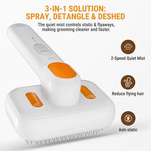 2026 Accesorios para Mascotas Cepillo de Vapor 3 en 1 para Perros y Gatos, Herramienta de Aseo con Pulverizador Silencioso, Peine Pulverizador Autolimpiante con Ventana de Agua Visible, Extra - Product Image 3