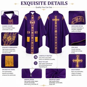 Unisex Flag <b>Cape</b> Gold Embroidery Polyester Durable Sports and Games Celebrant Robe Clergy Worship Gown Men <b>Women</b> - Product Image 5