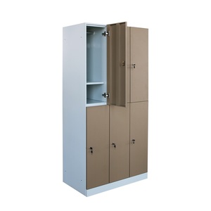 Casier de rangement autoportant en acier à 6 portes, style européen moderne, éco-responsable, structure KD, pour écoles, gymnases et salles à manger - Product Image 4