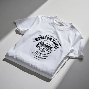 Camiseta blanca básica para hombre, estampado DTF amigable, 100% algodón, logotipo personalizado de alta calidad, camisetas para hombre - Product Image 6