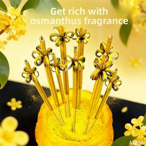Bâtonnets d'encens parfumés à la fleur d'Osmanthus, 6 cm, 15 bâtonnets, pour culte domestique, offrande au <span class=keywords><strong>Bouddha</strong></span> et désodorisation - Product Image 4
