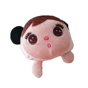 OEM Embroidered Big Eyes Cartoon Plush Phone Holder Custom Pink Plush Panda Square Phone Holder Activities Plush Toy Souvenirs