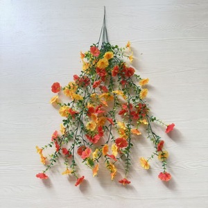 ดอกไม้ประดิษฐ์เฉียงซิง สีเหลืองมะนาว สีส้ม สีแดง พลาสติก สำหรับตกแต่งผนังภายนอกบ้านหรือระเบียง - Product Image 3