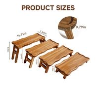 Ensemble de présentoirs à dessert pliables en bois d'acacia, plateau de service à étages pour buffet, support à cupcakes pour la décoration de fêtes et de traiteurs, 4 tailles
