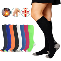 Chaussettes de compression fitness automne personnalisables à manchette, longues, élastiques, pour la course et l'amincissement des jambes, tricotées