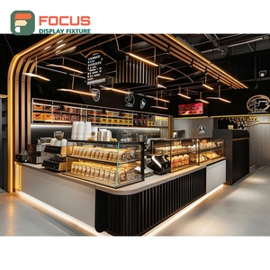 Vitrine à café illuminée avec façade en verre transparent, espace de présentation pour grains de café, vitrine à café - Product Image 4