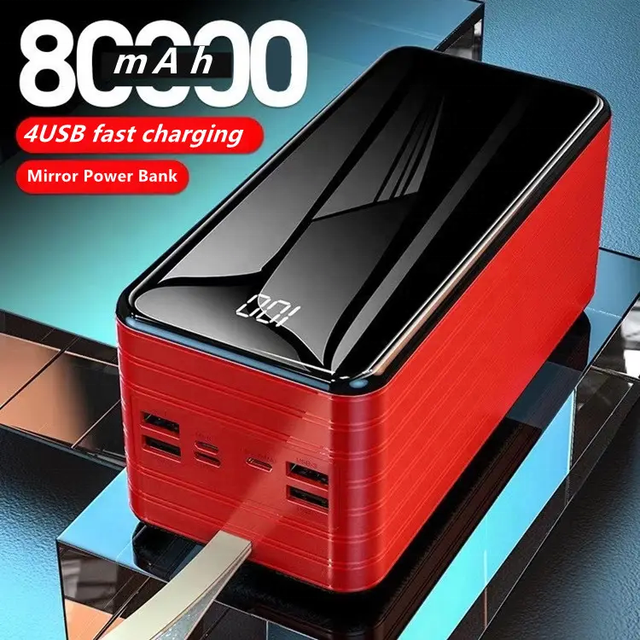 Wholesale Lowest Price 80000 Mah Power Banks High Quality Luxury Power Bank 80000mah Fast Charging Four Usb Powerbank 80000mah