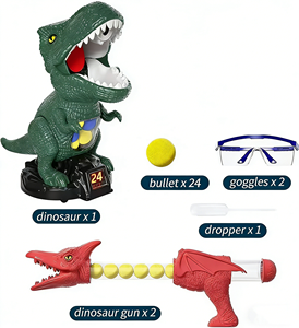 Jeu de tir de dinosaures avec deux pistolets, enregistrement des scores sur écran LCD et 24 balles en mousse, jouets pour enfants - Product Image 6