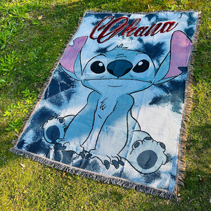 Tùy Chỉnh Phim Hoạt Hình Sang Trọng Cotton Polyester Dệt Dã Ngoại Thảm Ngoài Trời Thân Thiện Với Môi Lễ Hội Giáng Sinh Thảm Dệt Thảm Thảm Ném - Product Image 3