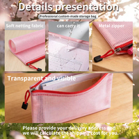 Carpeta de Archivo A4 con Cierre, Translúcida, Impermeable, de PVC, con Malla y Cremallera, Impresión UV, Logotipo Personalizado, para Oficina, Estudiantes, Documentos