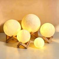 Lampe de chevet LED petite et décorative, peinte à la main, motif lune, pour chambre à coucher