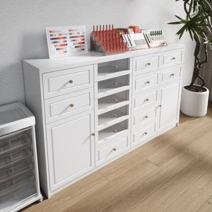Mueble de Almacenamiento para Salón de Uñas con Cajones y Puertas para Exhibición y Organización de Esmaltes de Uñas, Estilo Contemporáneo, Fácil de Limpiar - Product Image 3