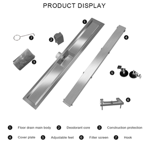 JRUIZ Saluran Pembuangan Kamar Mandi Hotel Desain Modern Ramah Lingkungan Anti Bau Anti Korosi Berlapis Krom - Product Image 6