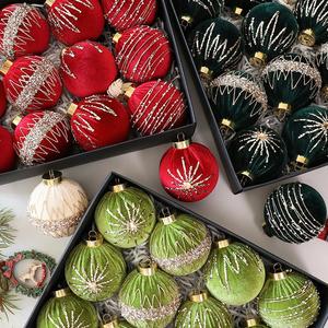 Le vendite calde albero di <span class=keywords><strong>natale</strong></span> ornamento palla da te decorazione appesa con disegno colorato e floccante sfera di perle di <span class=keywords><strong>natale</strong></span> - Product Image 4