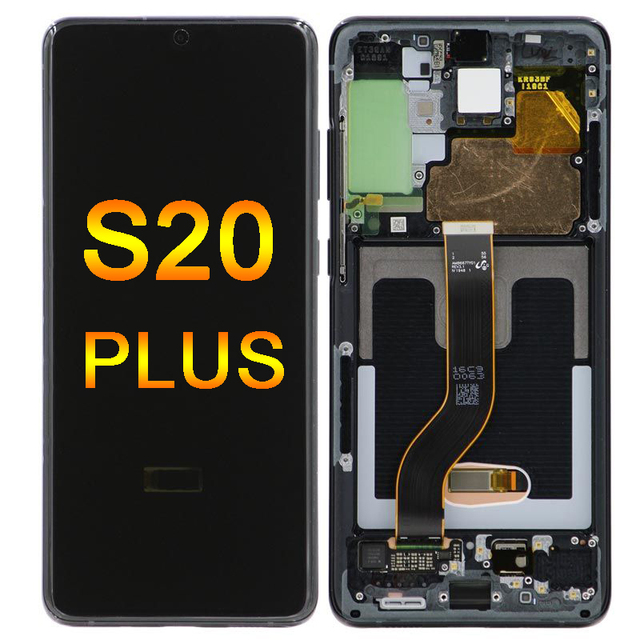 OLED Display Touch Screen Assembly with Frame for SAMSUNG for GALAXY S20 PLUS / S20 PLUS 5G SM-G986 G985 Black Gray Blue White