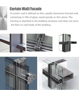 Profilé en aluminium <span class=keywords><strong>de</strong></span> haute qualité pour mur-rideau avec cadre en verre pour le marché européen - Product Image 5