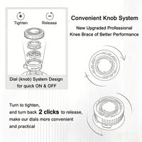 Genouillère réglable à molette avec support à ressort détachable et coussinet rotulien en silicone pour blessures au ménisque, arthrite et douleurs au genou