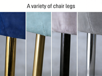 Chaise de salle à manger moderne avec accoudoirs en velours et pieds en métal argenté poli pour la décoration de la maison, du restaurant et de l'hôtel