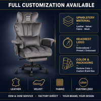 Chaise de bureau de direction ALINUNU à dossier haut avec logo couleur personnalisé, chaise de bureau robuste avec repose-pieds pour usage professionnel