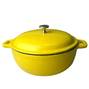 Casseruola ghisa all'ingrosso calderone in ghisa articoli da cucina all'aperto pentole da campeggio con due manici - Product Image 1