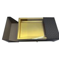 Boîte en carton à double porte magnétique personnalisée, avec gaufrage en feuille d'or, emballage cadeau rigide pour chocolats, cadeaux de mariage