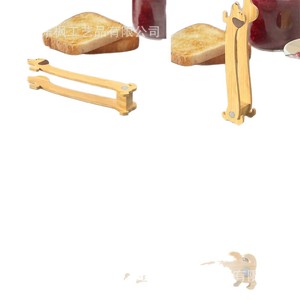 Pinces à pain en forme de chiot en bois, pinces à nourriture magnétiques pour servir des toasts - Product Image 5