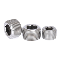 Haute précision SS SUS acier inoxydable 304 316 prise hexagonale NPT PT G M 1/16 "vis de verrouillage à six pans creux filetés bouchons de tuyau d'huile
