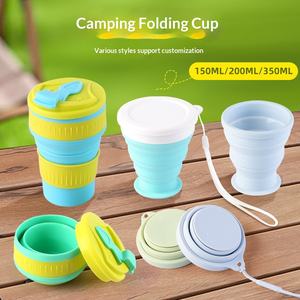 Tazza Pieghevole in Silicone per Alimenti, Resistente alle Alte Temperature, con Pratico Tappo a Vite, per Viaggi, Campeggio e Tempo Libero - Product Image 1