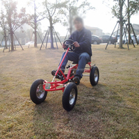 QIQU - Marco de Acero para Parques de Atracciones, Go Kart de Pedales para Adultos de 4 Ruedas y un Solo Asiento