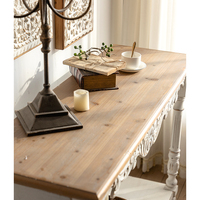 Maison Décoration rustique antique européenne Sculpture sur bois Mobilier de salon Table console