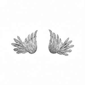 Orecchini di Diamanti Bianchi Champagne per Donne, Lussuosi per Matrimoni, Taglio Baguette Naturale Affusolato, Oro Bianco Certificato GIA - Product Image 1