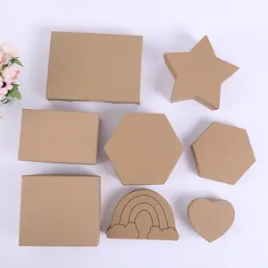 迷你Mache盒DIY礼品盒带盖diy工艺盒圆形/方形/星形/动物/兔子/房子形状