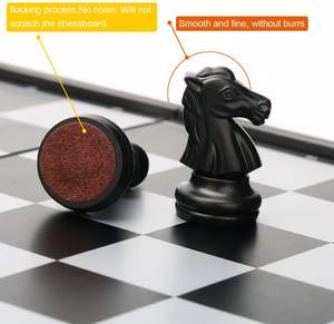 Venta al por mayor de lujo de alta calidad magnético viajes juego de ajedrez de madera plegable con tablero de ajedrez negro chessgames - Product Image 2