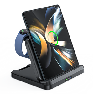 2024 nouveau <span class=keywords><strong>chargeur</strong></span> sans fil pliable à <span class=keywords><strong>double</strong></span> bobine 3-en-1 <span class=keywords><strong>Induction</strong></span> 15w pour tous les téléphones pliables - Product Image 6