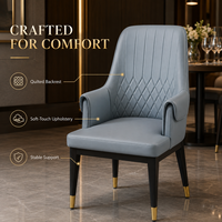Chaises de restaurant de luxe, fauteuil à dossier haut matelassé en diamant avec revêtement haut de gamme pour hôtel, banquet, salon, salle à manger