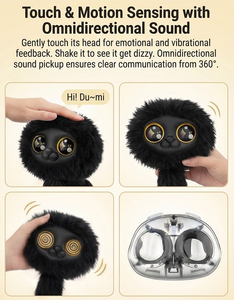 <span class=keywords><strong>Robot</strong></span> animal de compagnie IA <span class=keywords><strong>interactif</strong></span> multilingue en peluche avec capteur tactile et reconnaissance visuelle, idéal pour l'éducation à domicile - Product Image 2