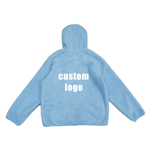 Sudadera con capucha de lana <span class=keywords><strong>Polar</strong></span> con cremallera completa para <span class=keywords><strong>hombre</strong></span>, chaqueta gruesa de lana de cordero, detalle de apliques bordados, Sudadera con capucha enmascarada suave cálida para invierno - Product Image 3