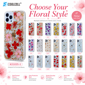 Funda de Teléfono Floral de Lujo Hecha a Mano, Resistente a Impactos, de TPU+PC para las Series 12/13/14/15/16/17 - Product Image 1