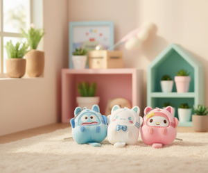 Lindos llaveros de peluche de 10 cm, juguetes de peluche suaves con animales de dibujos animados para niños y niñas, regalo. - Product Image 2