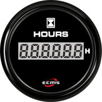 Nuevo Horómetro Mecánico Eléctrico ECMS de 52 mm, Contador de Horas de Motor Automático con Resistencia al Agua IP67 para Embarcaciones y Barcos