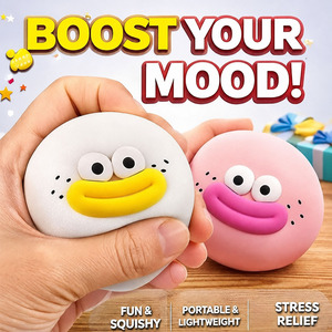 Factory Direct Cartoon Face Cute Squishy Toy Slow Rising <b>Fidget</b> Squeeze Ball Unisex 14 Years & up for Bulk Orders Wholesale - Product Image 2