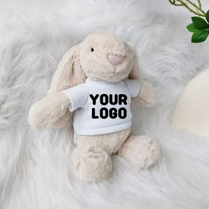 Disesuaikan 25CM kelinci mainan kelinci mewah lucu penghilang stres mainan bordir dengan LOGO pada kemeja hadiah promosi - Product Image 3