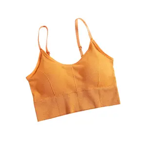 Blanc doux fille poitrine Wrap rembourré Bralette respirant Sport femme débardeur Fitness Yoga femmes bustier tubulaire